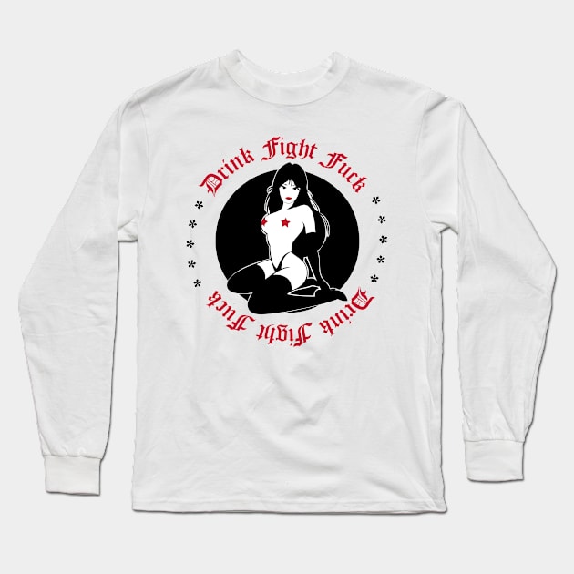 Drink Fight Fuck Long Sleeve T-Shirt by GermanStreetwear